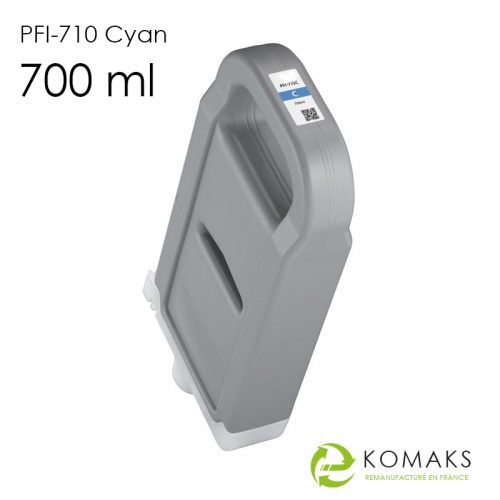 Cartouche d'encre eKomaks PFI-710 Cyan - 700 ml